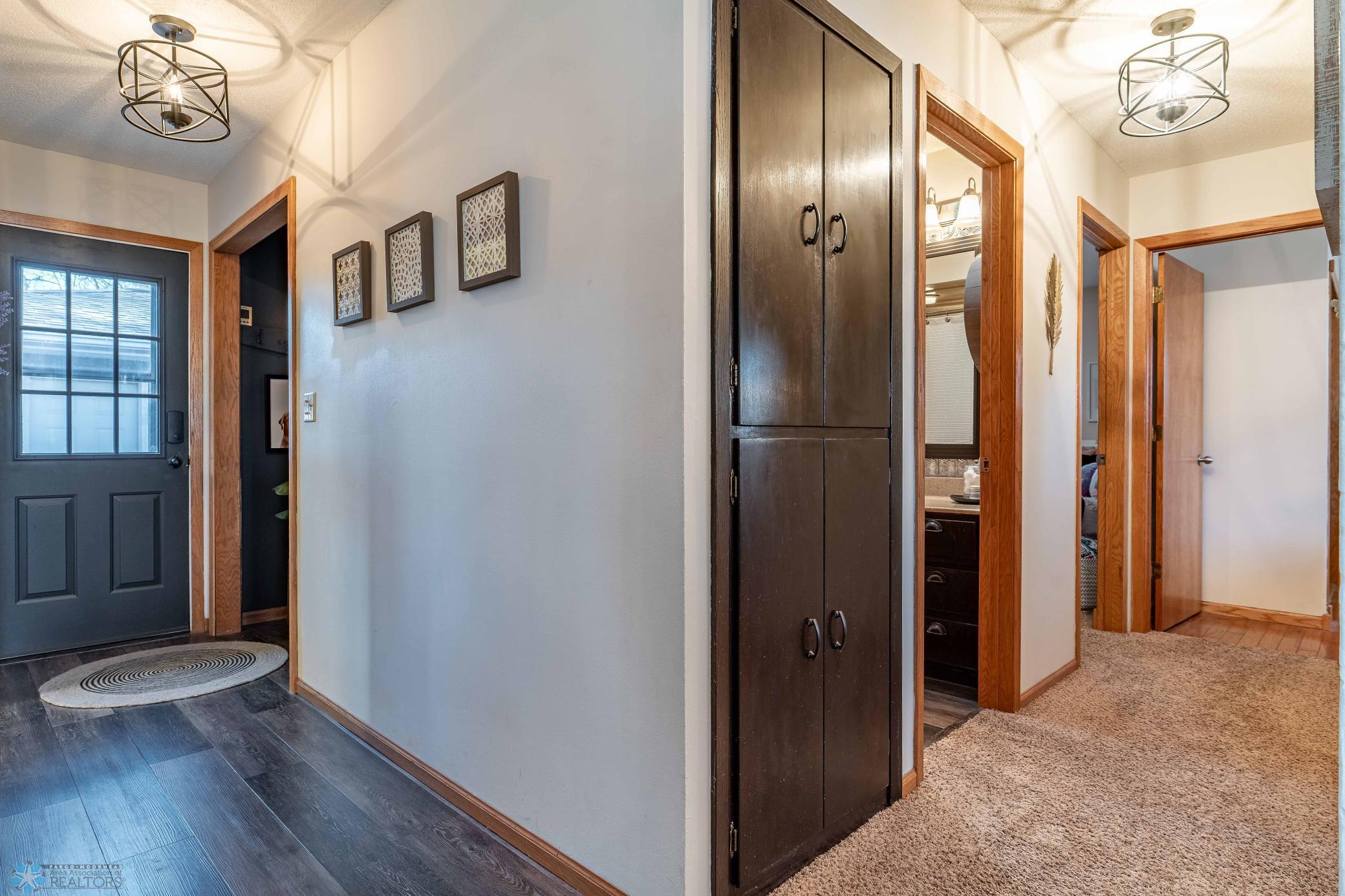 Hallway to bedrooms/back door