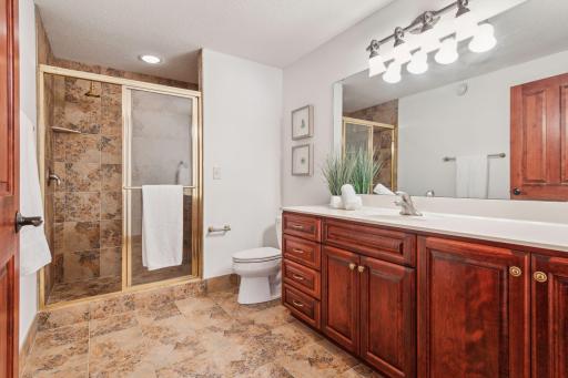 Guests will be impressed with the lower level spa like bath with walk in shower.