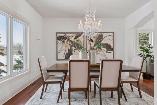 This is a gorgeous sunny dining area perfect for entertaining.