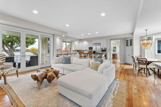 Kitchen/2nd living space with Alder wood flooring throughout