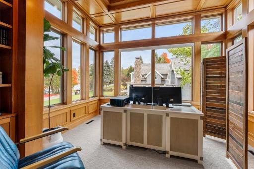 Main floor office with views of the lake