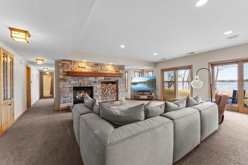 Lower level with 2nd fireplace