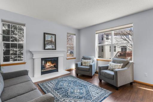 Family room off of the kitchen with gas fireplace