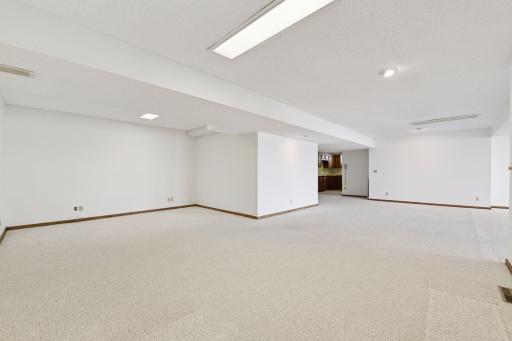 Spacious lower level for games, crafts, exercise and more