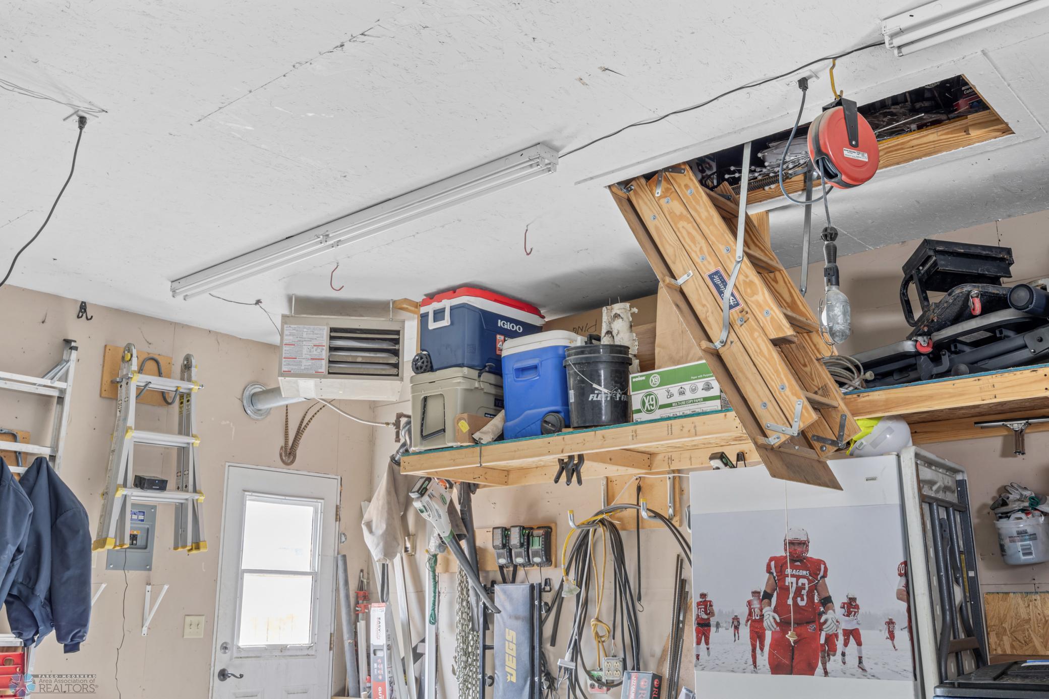 Garage - Gas Heater & Attic Storage