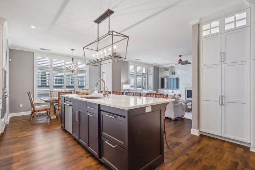 An abundance of cabinet and pantry space for storage throughout the kitchen