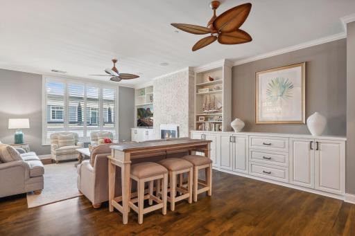 This area adjoining the living room would make a nice spot for a formal dining table