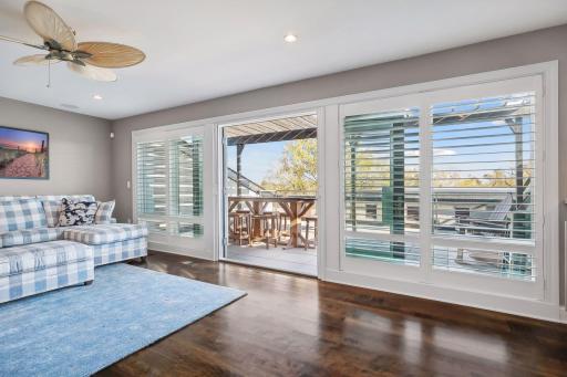 Stunning upper level balcony for outdoor entertaining