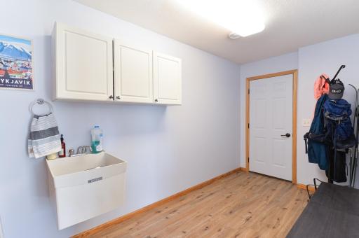 Mudroom offers a second door to the garage so if you come home muddy you can enter here