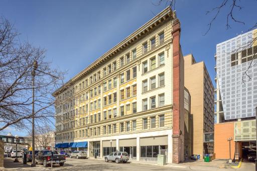 Beautiful beau arts exterior on the historic Fitzgerald building