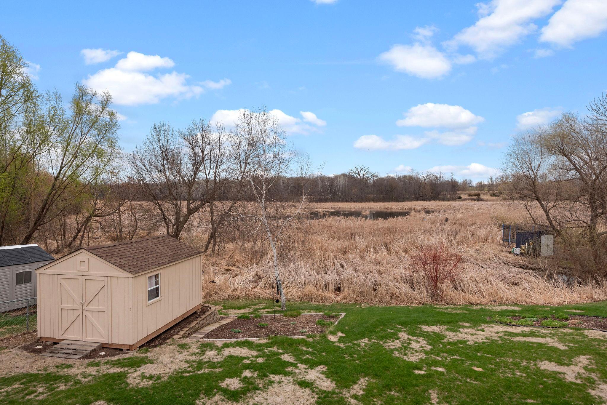 Storage Shed - Seller treated quack grass in back yard and will be seeding this spring when weather is appropriate
