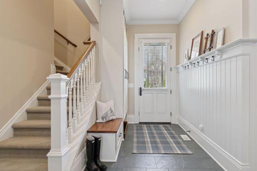 Stairs to the private suite over the garage.