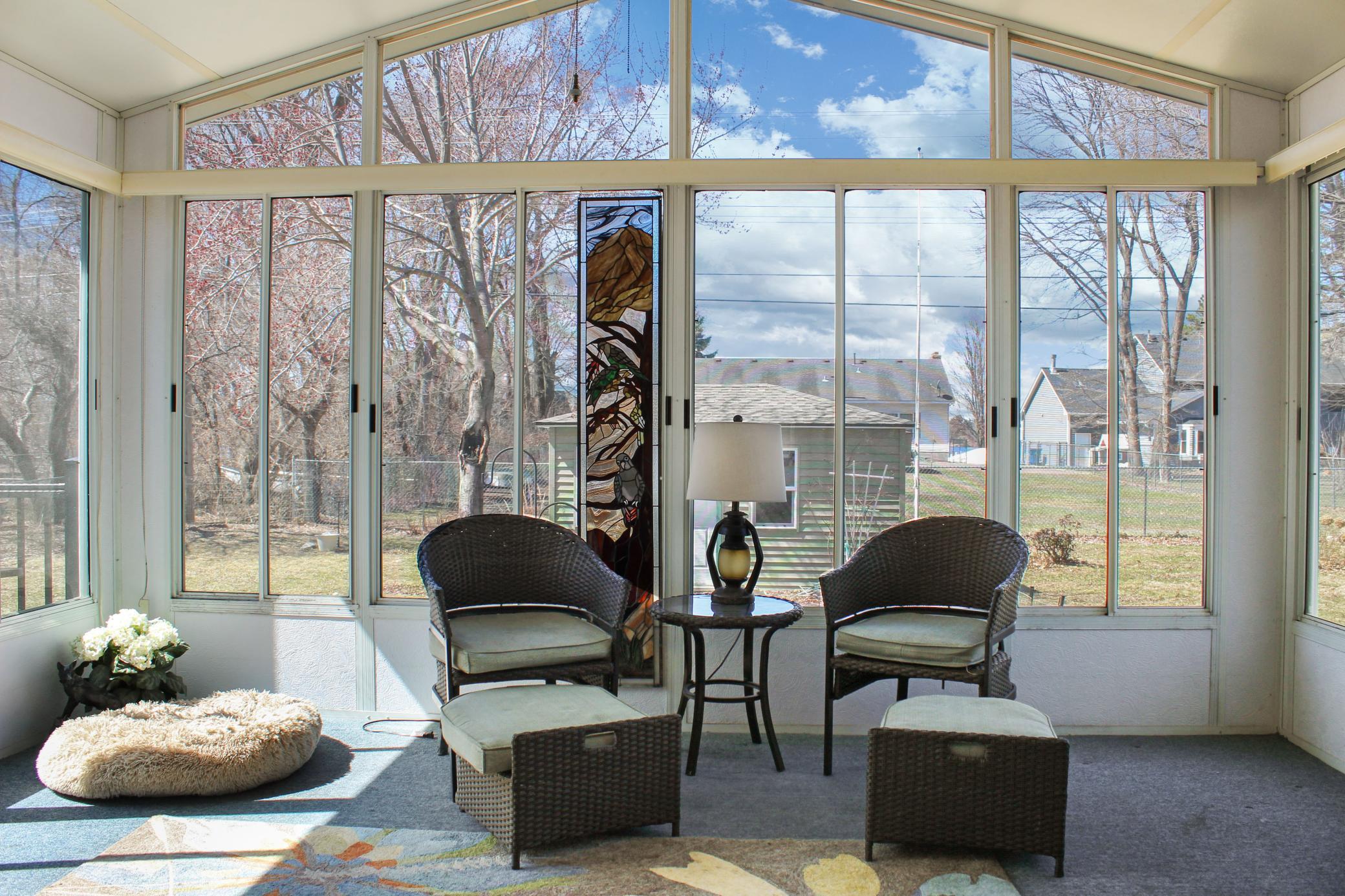 Three season porch is light and bright!