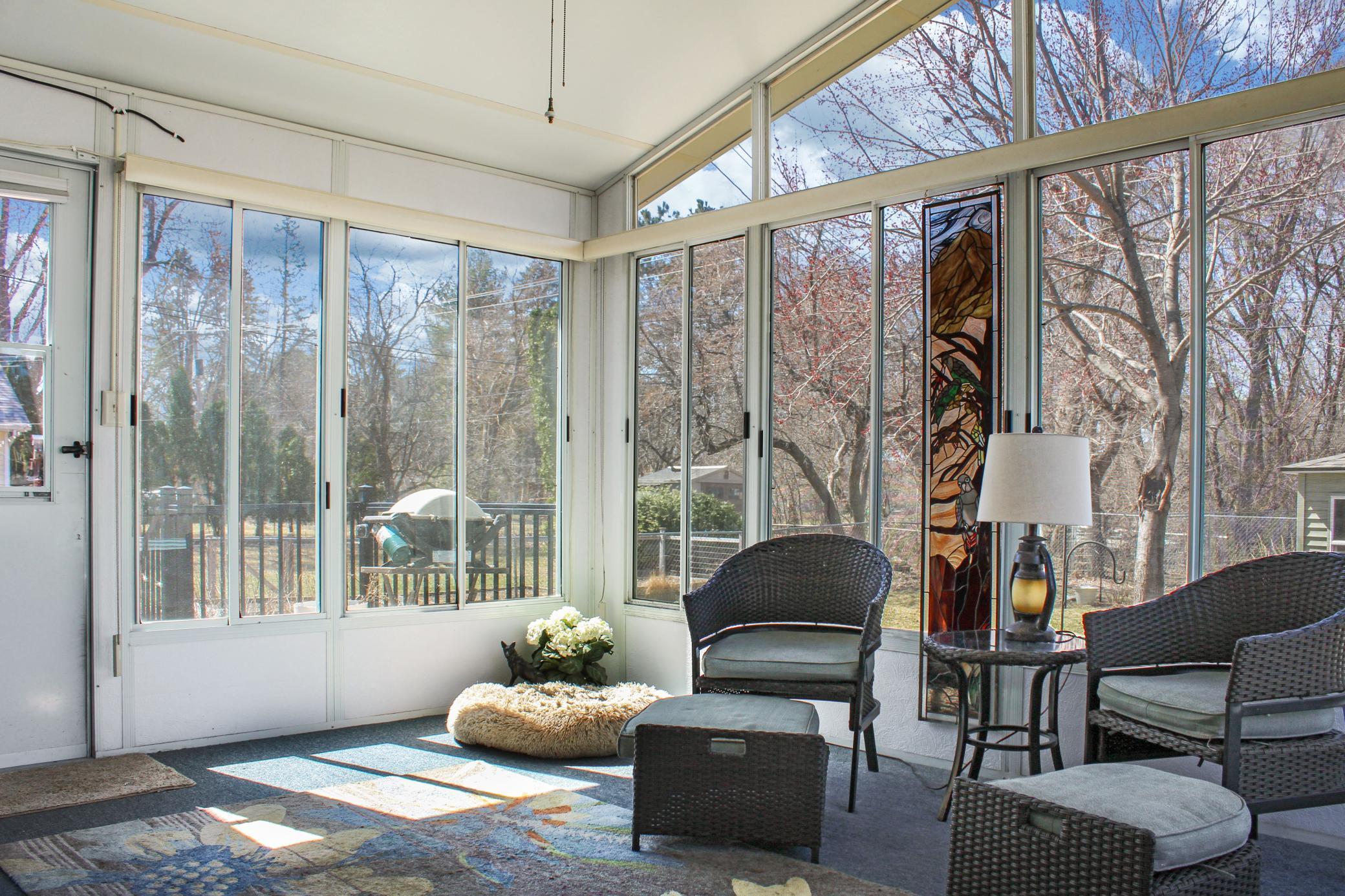 Three season porch is light and bright!