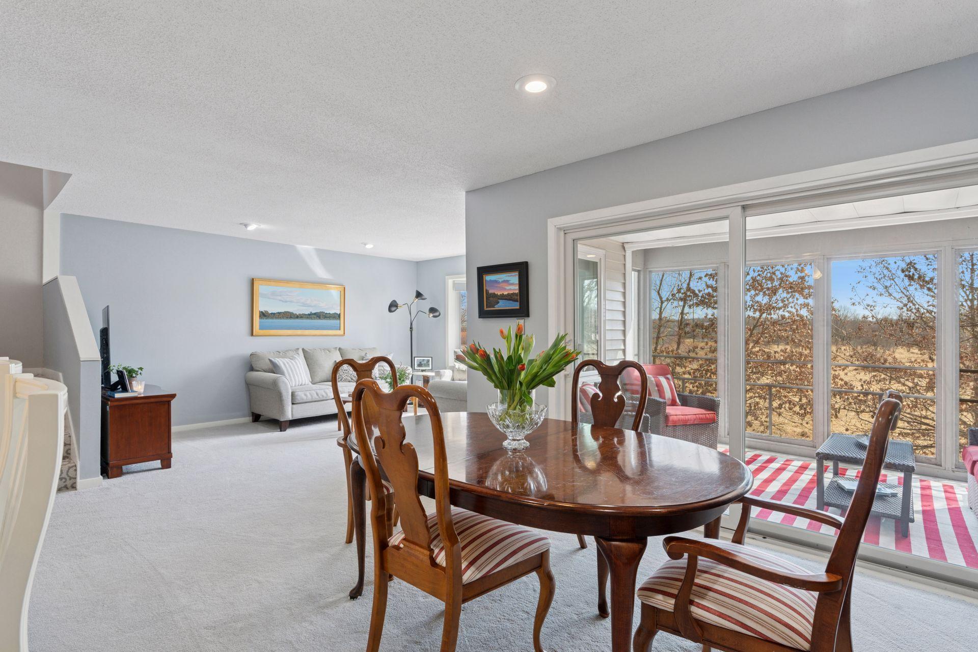 A dining room perfect for casual dining as well as hosting large dinner parties and holiday celebrations.