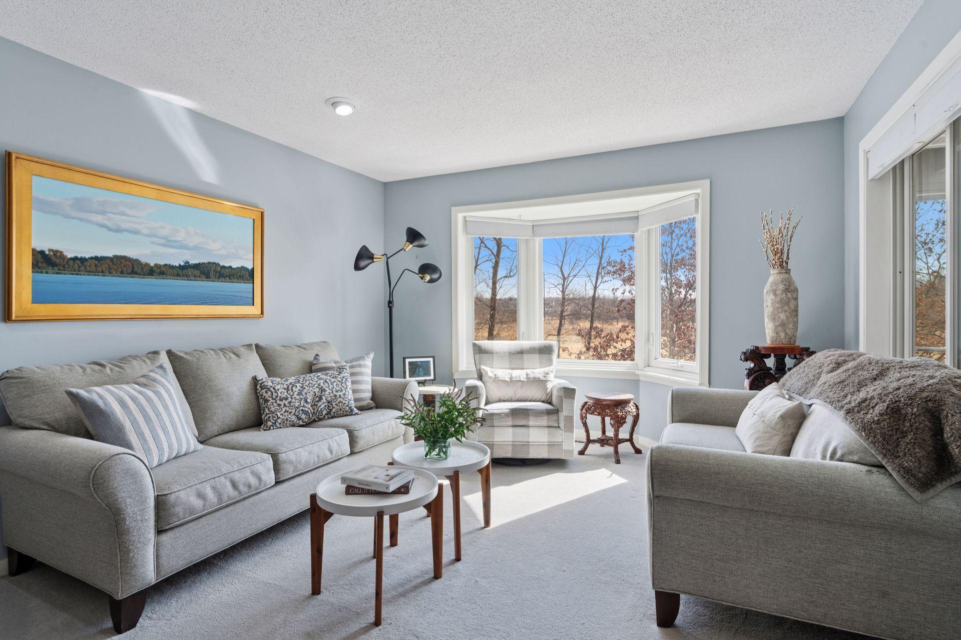 The living room is private from the entry, however open to the rest of the main level of the home.