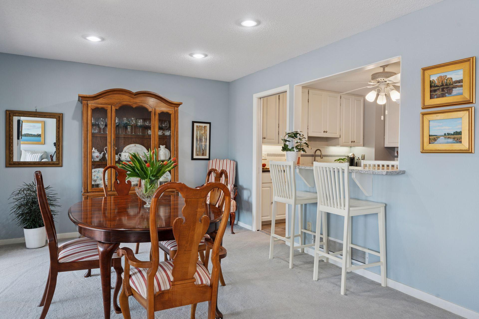 Open to the lovely, remodeled kitchen.