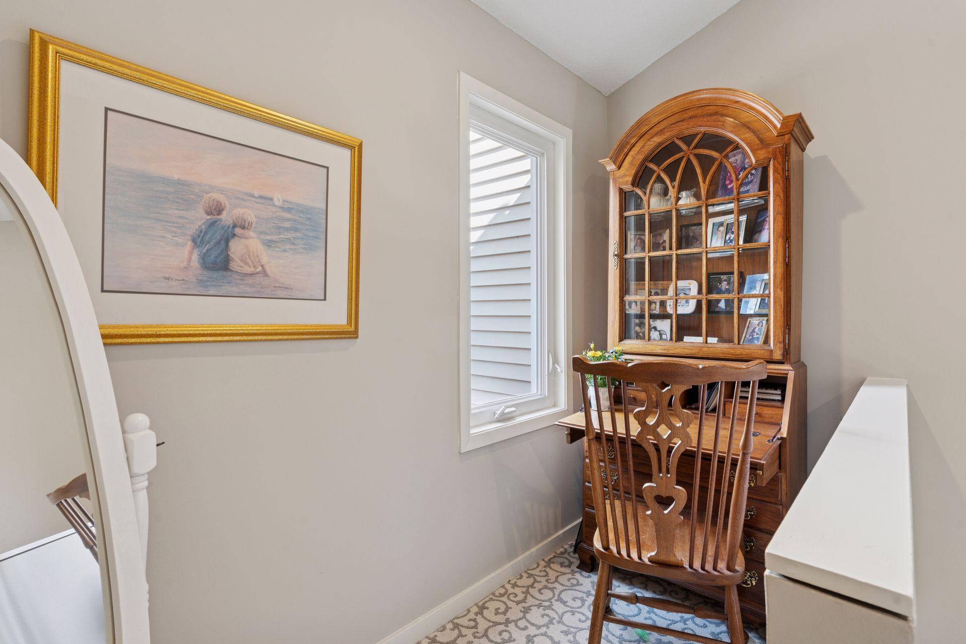 A hidden spot in a quiet nook to set a chaise to read a book or a desk for writing or working.
