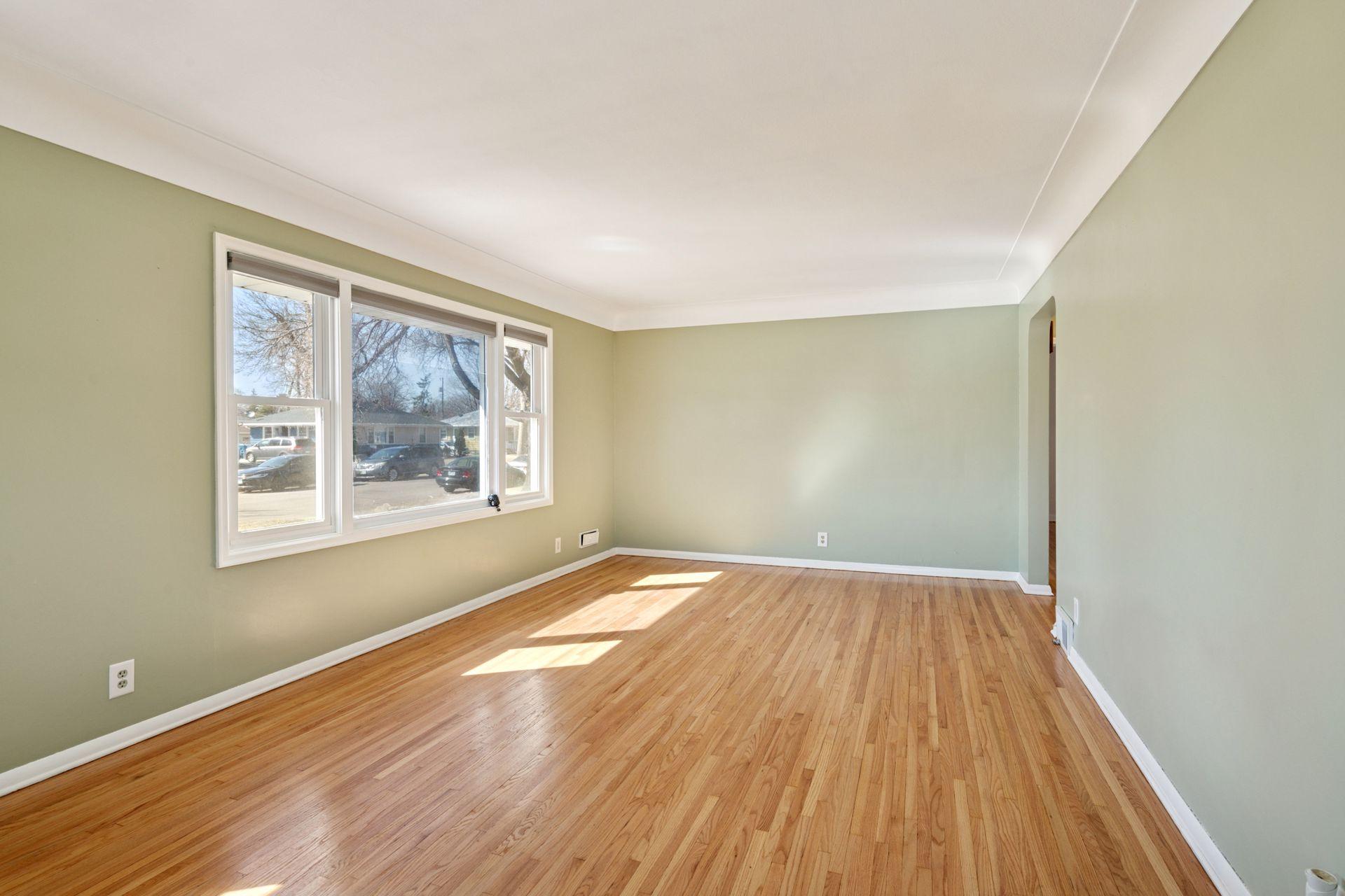 Large, sun-drenched west facing living room