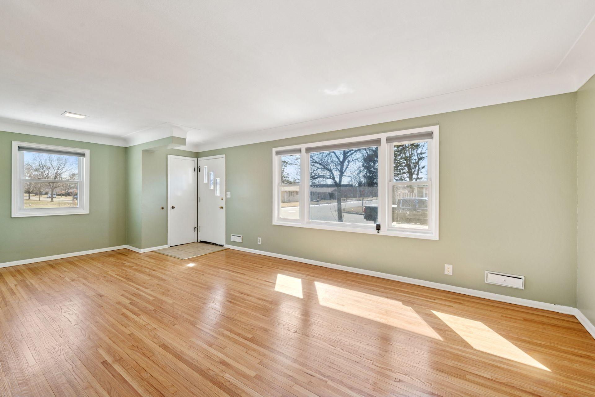 View to show off the natural light the living room gets