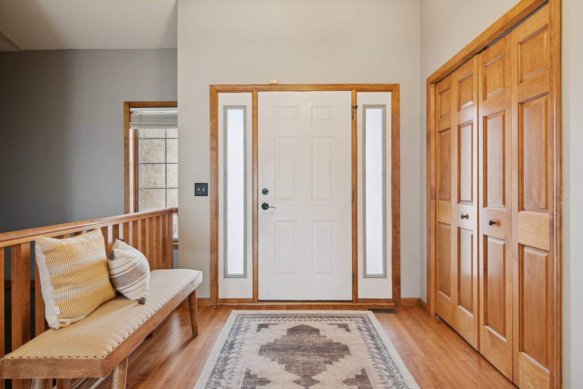 Spacious foyer with large closet