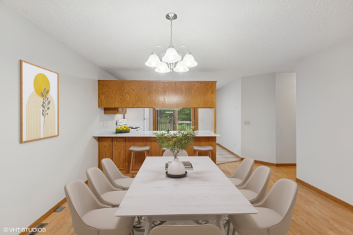 Large dining room with room to host dinner parties with friends