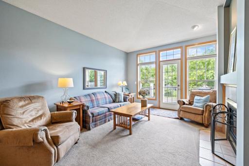 Main level living space is bright and private leading out to a large deck