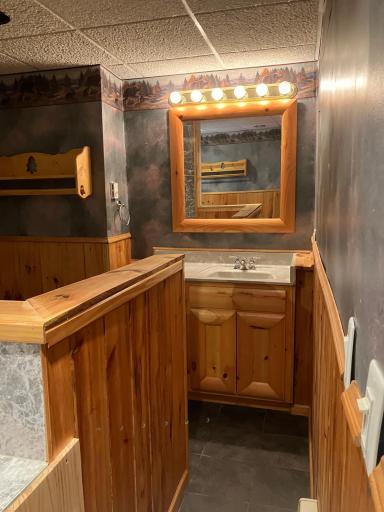 Lower Level Vanity w/Privacy Wall
