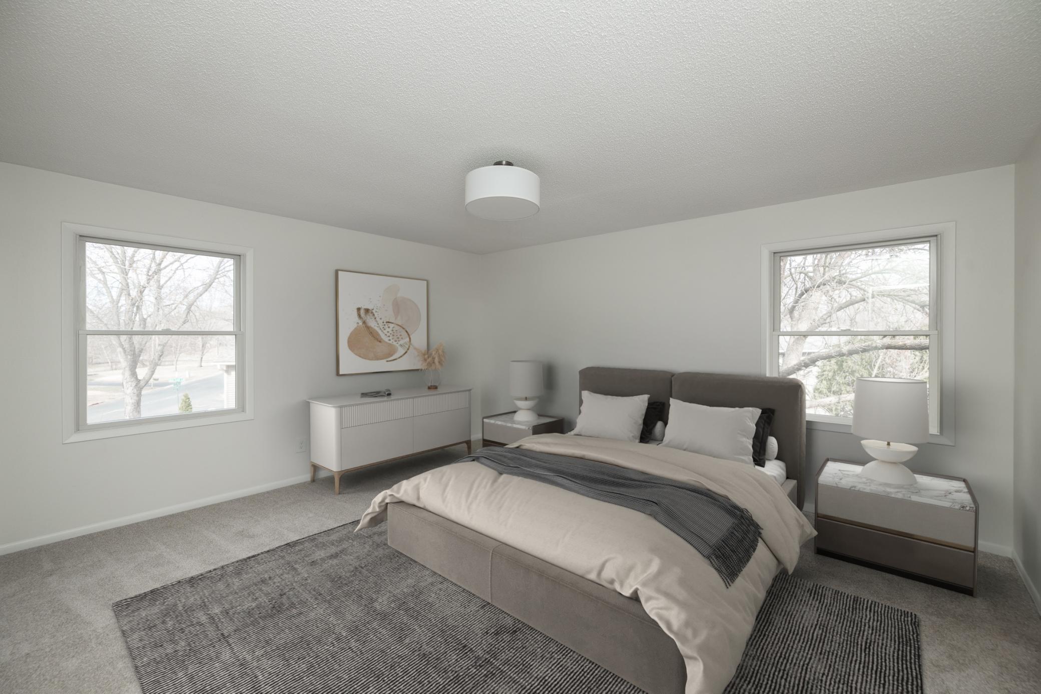 Virtually staged bedroom photo