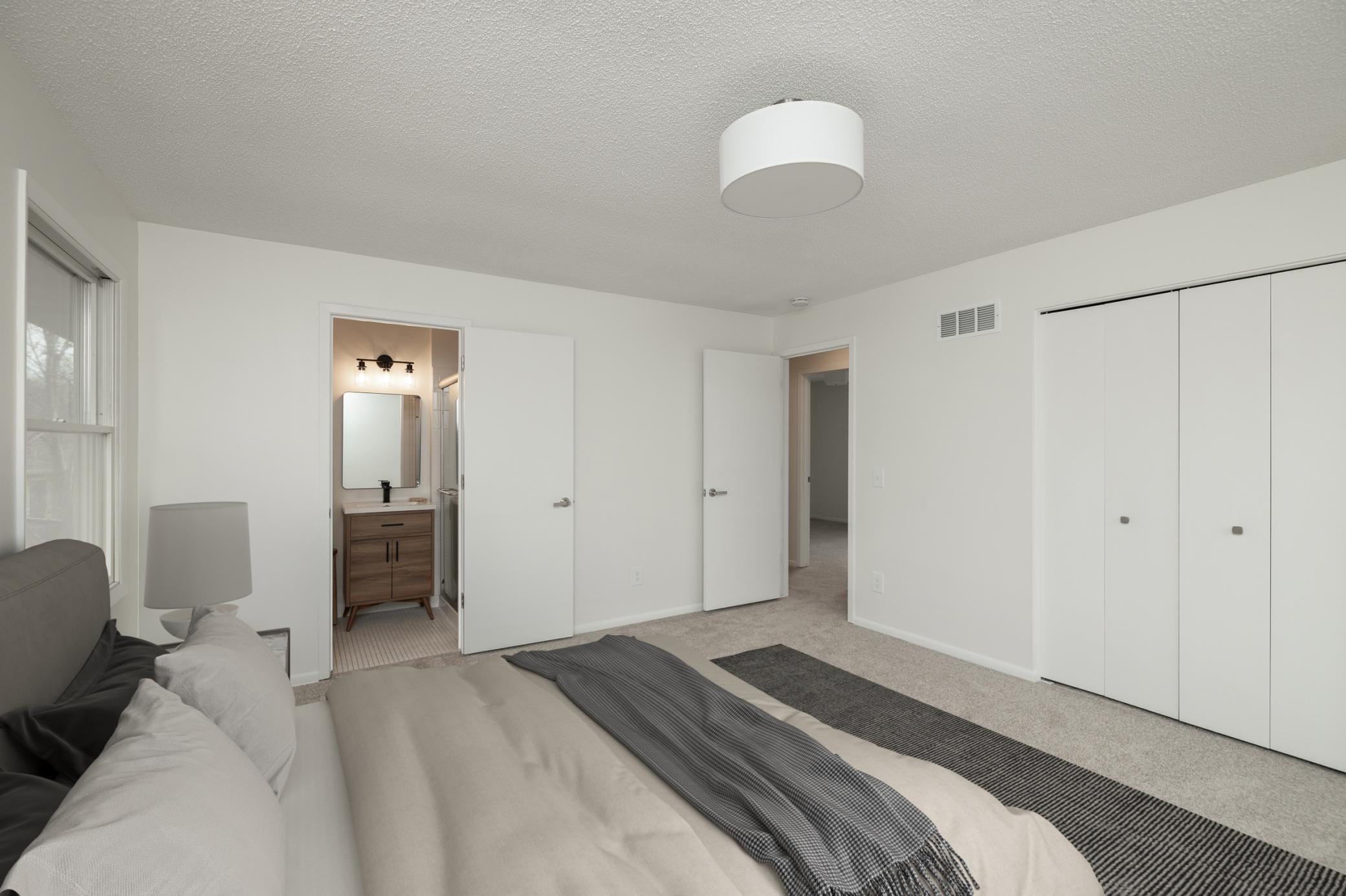 Virtually staged photo of master bedroom