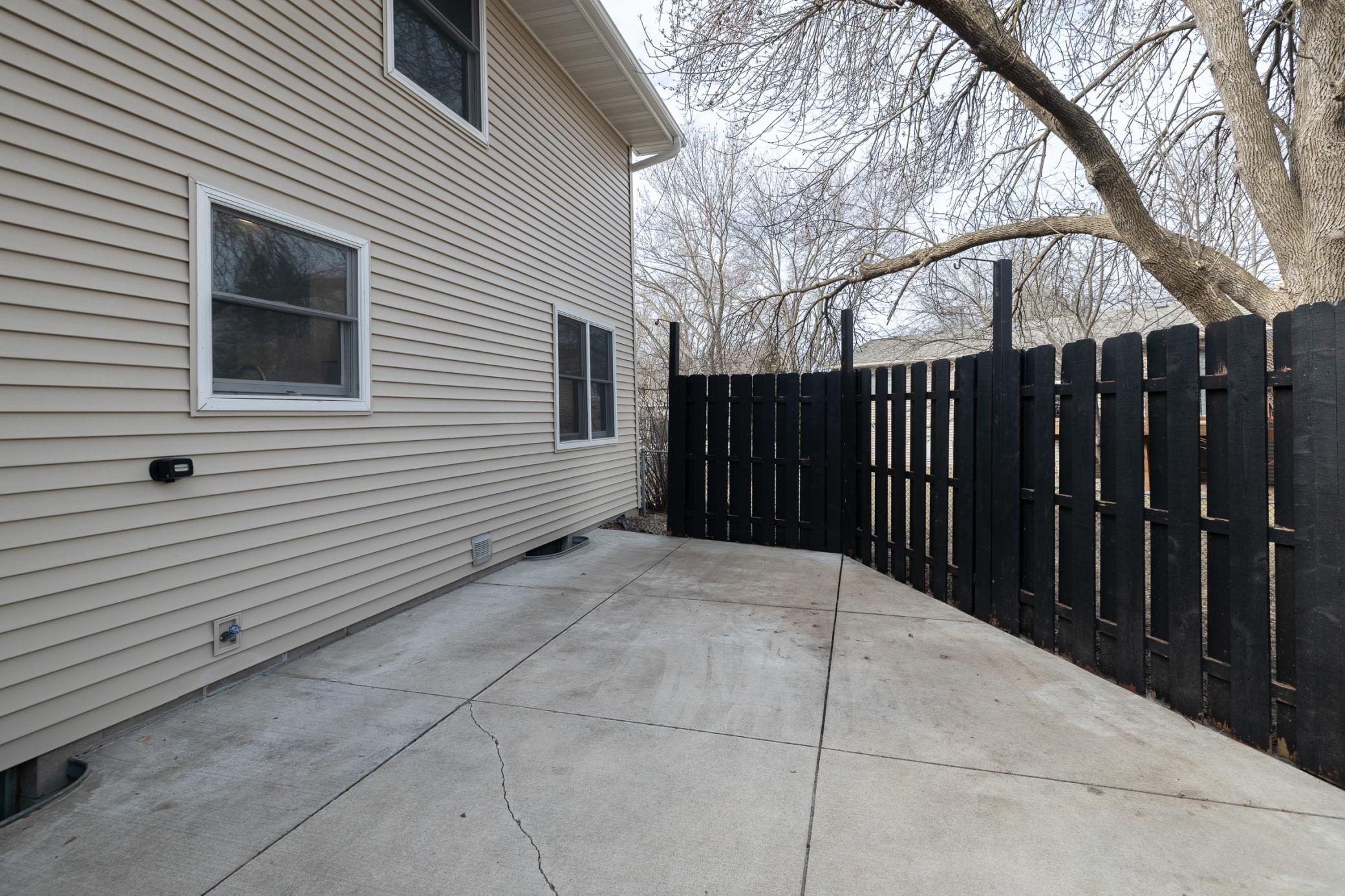 Concrete patio area