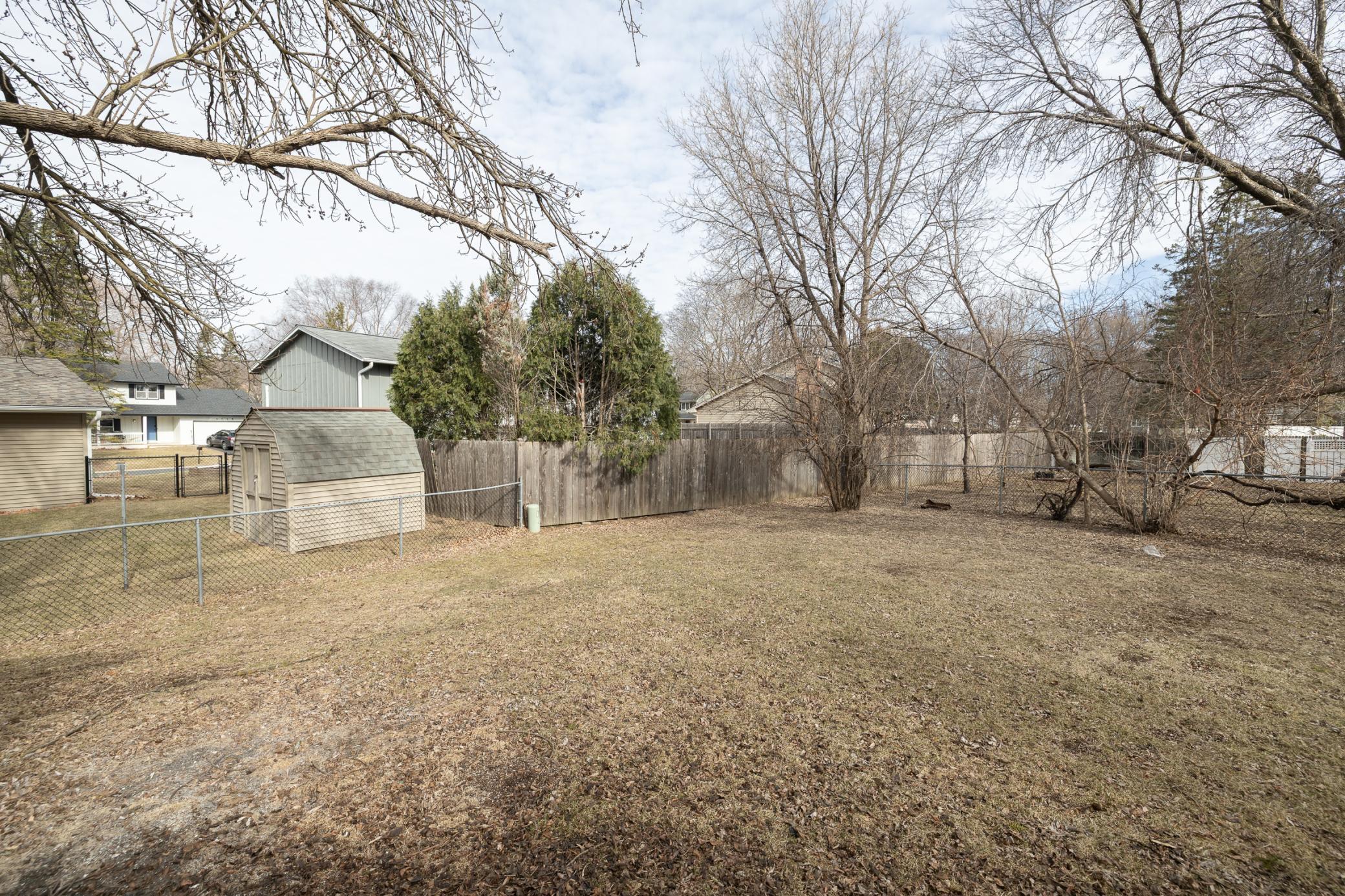 Spacious backyard with plenty of room for kids or pets