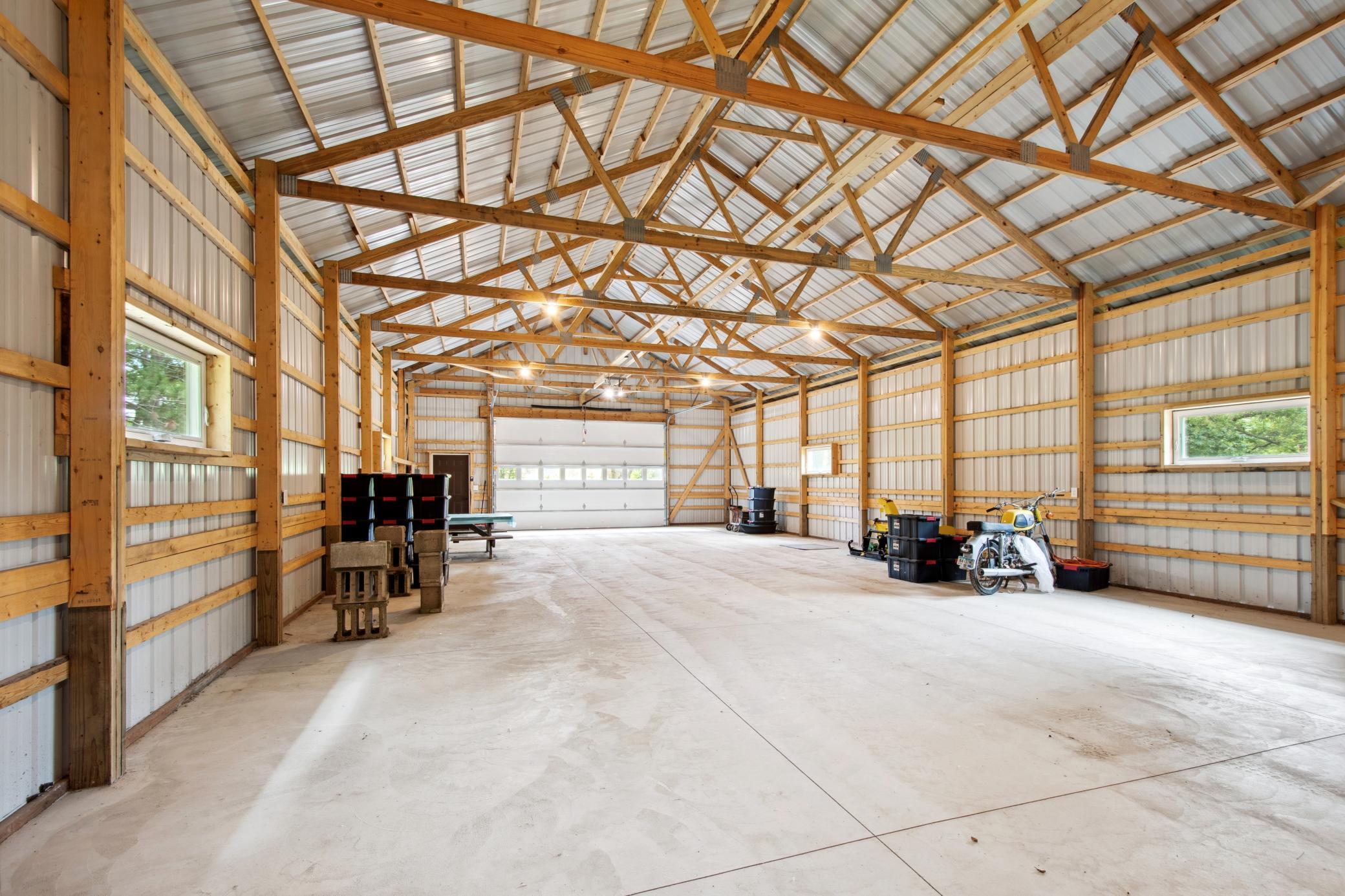 Another view of the large shed. 12' door.