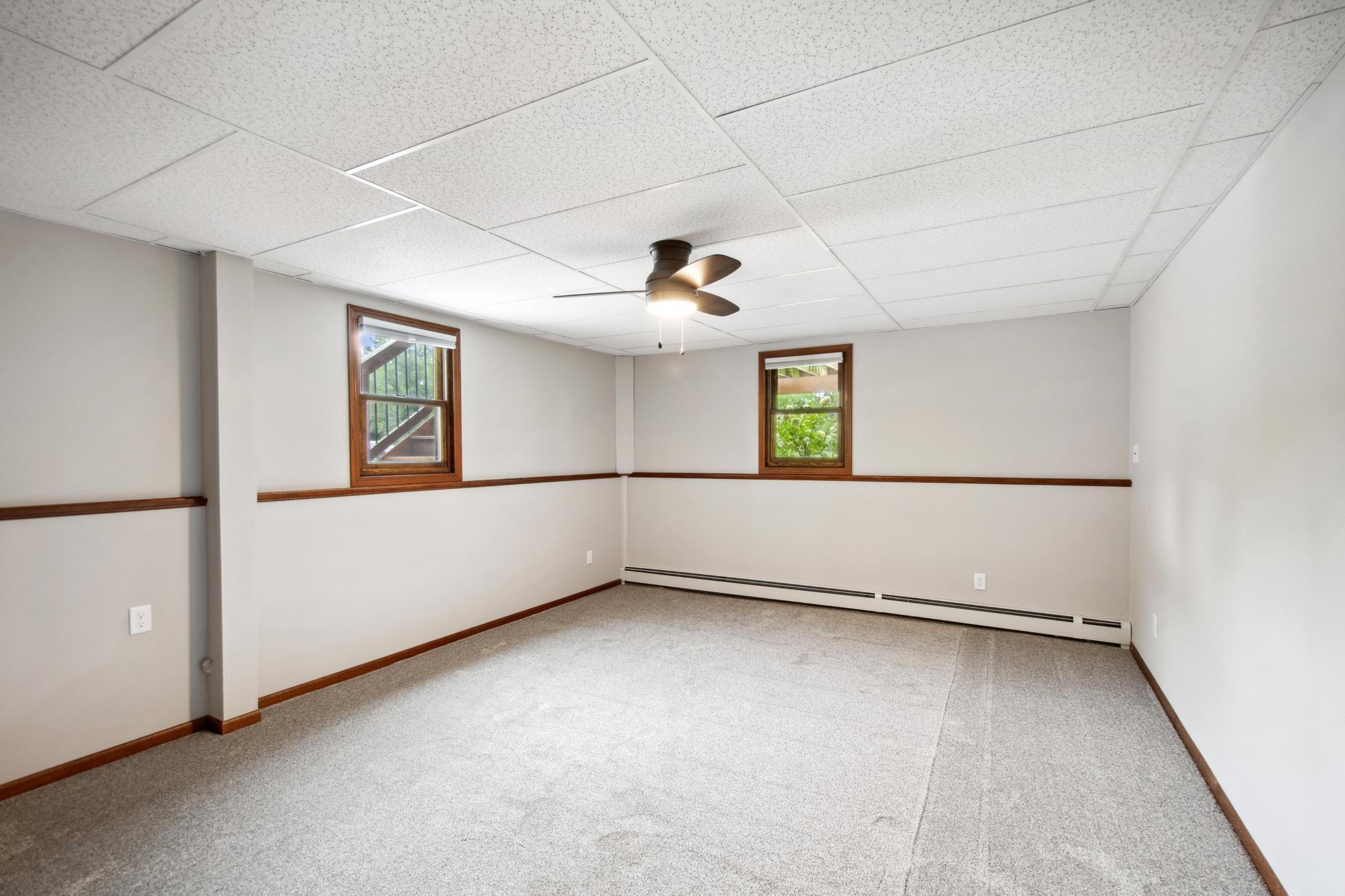 The 2 lower level bedrooms are huge. Daylight-lookout windows.