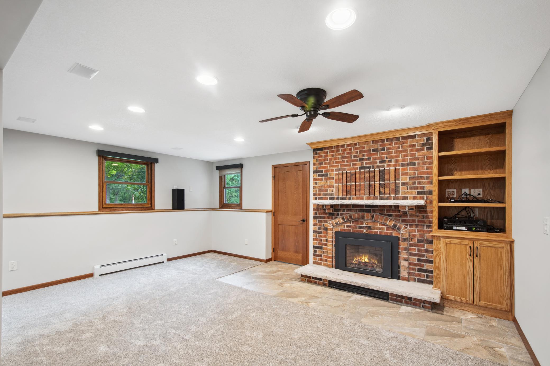 Fireplace was converted into gas burning. Surround sound system.