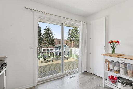 Sliding glass door out to your NEW private deck