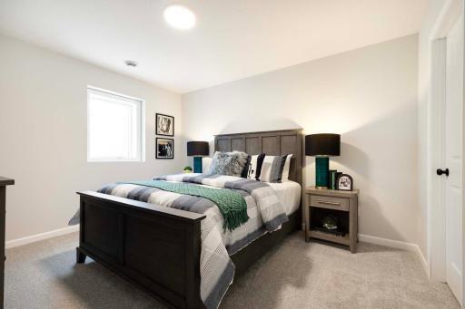 Lower level bedroom includes large walk-in closet.