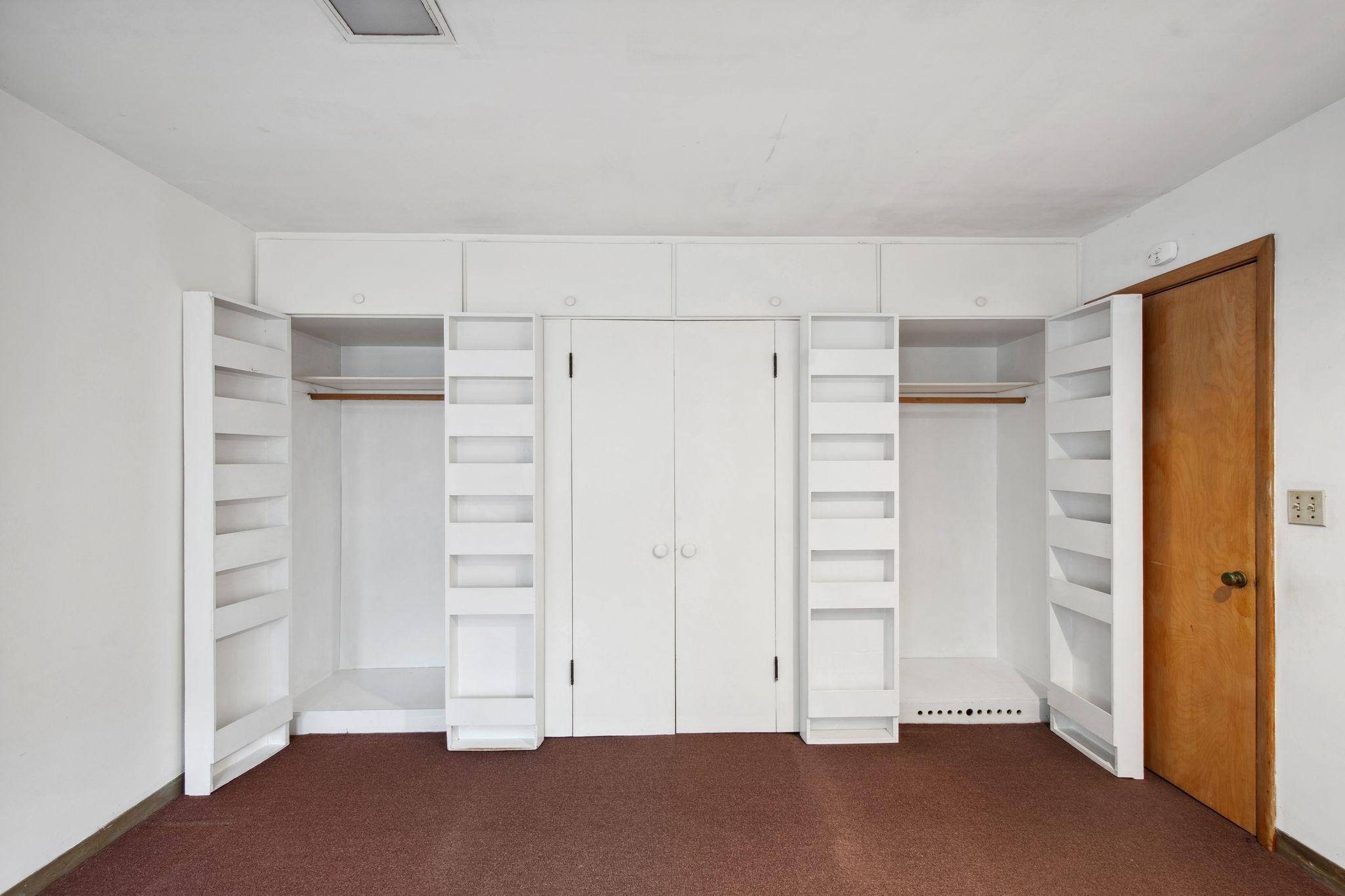 Built-in closets on the first floor