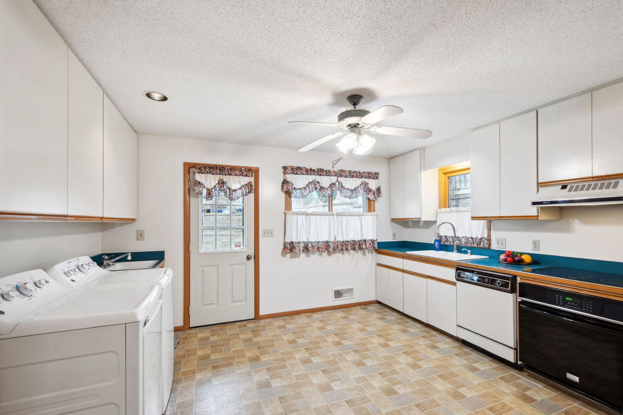 Kitchen with walk out to the back yard