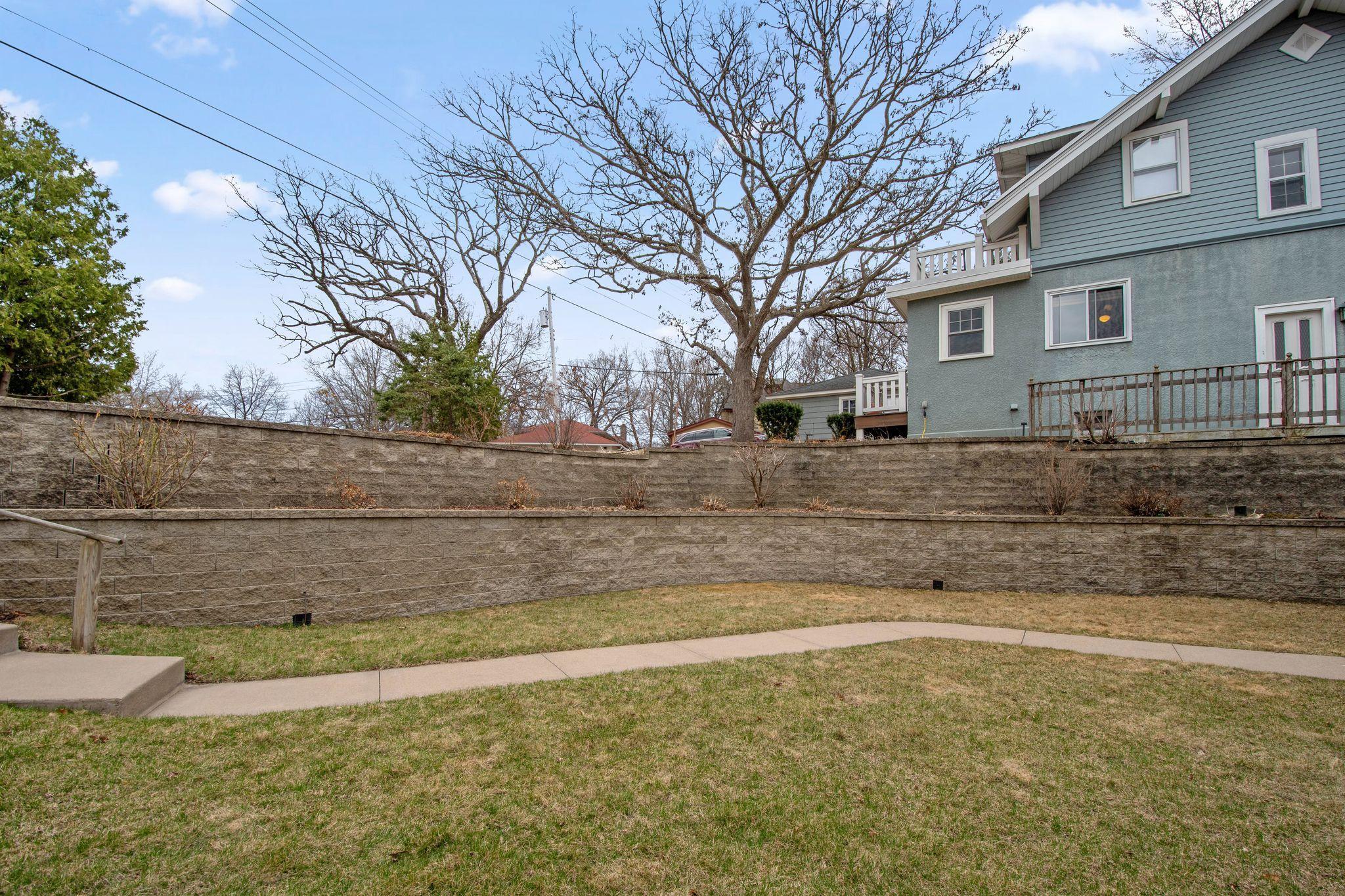 Backyard retaining wall. The sellers spent $53k on this wall in the 1990s.