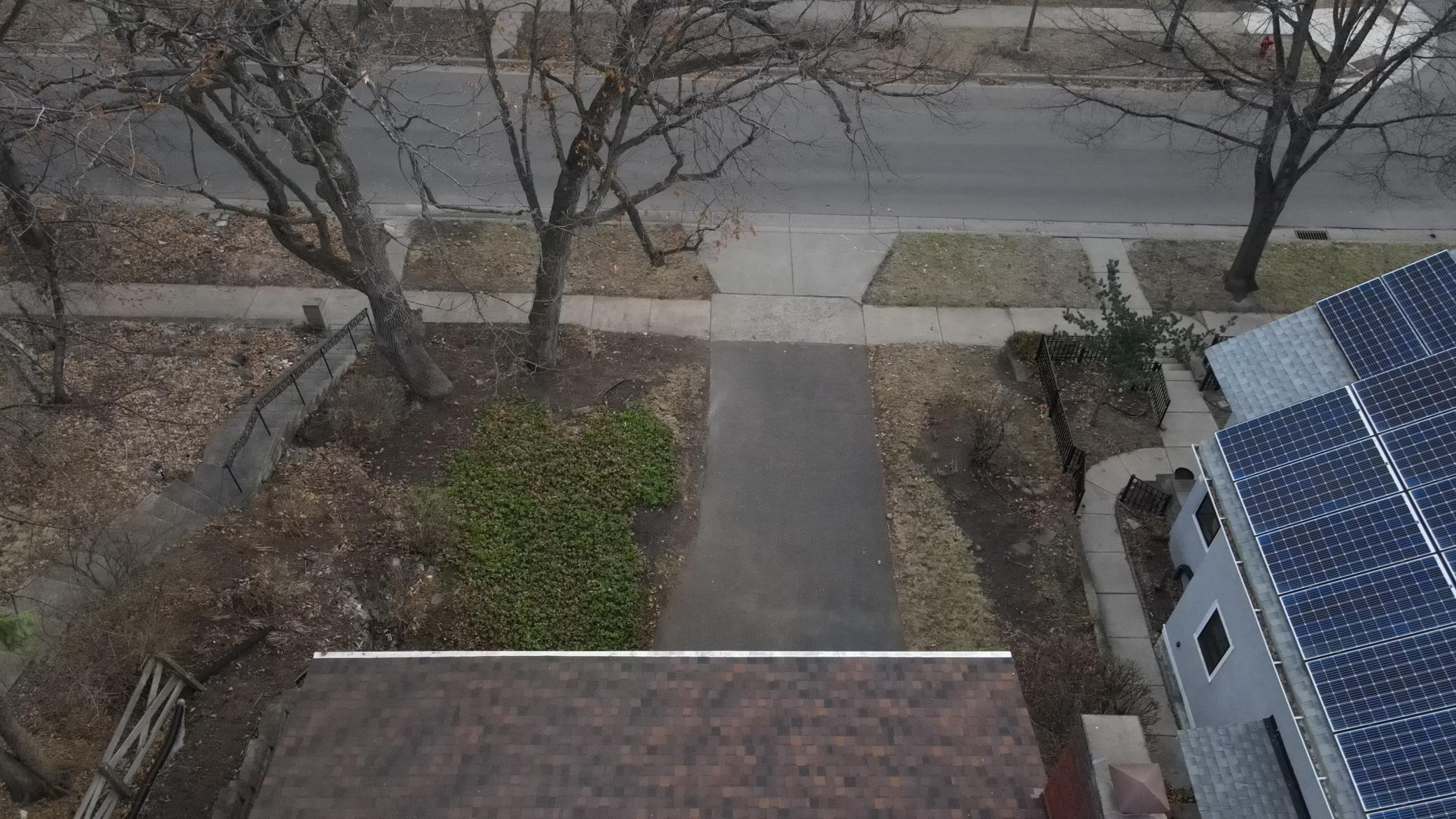 Driveway view from the top of the house.