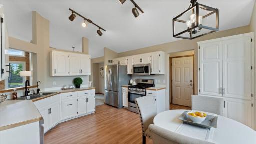 Generous cabinetry and stainless steel appliances