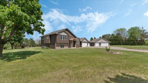 Unique custom-design, this multi-level home is functional and inviting