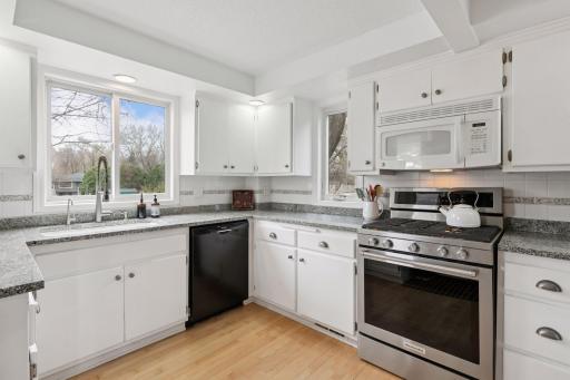 Updated kitchen is at the front of the house.