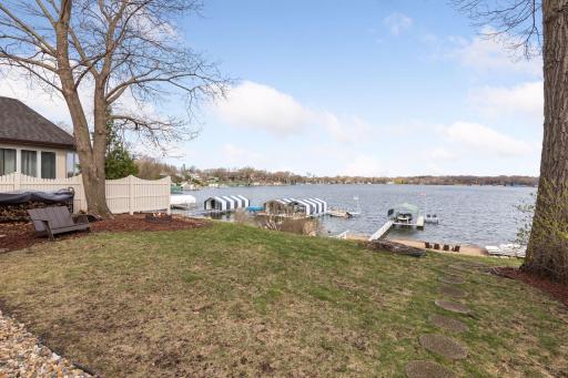 Lawn space, leads to a steps down to the beach (view from the deck).