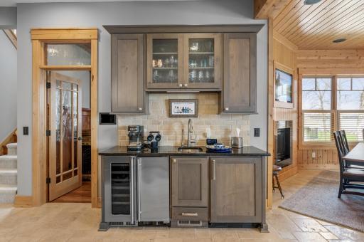 Serve everyone's favorites along the custom wet bar