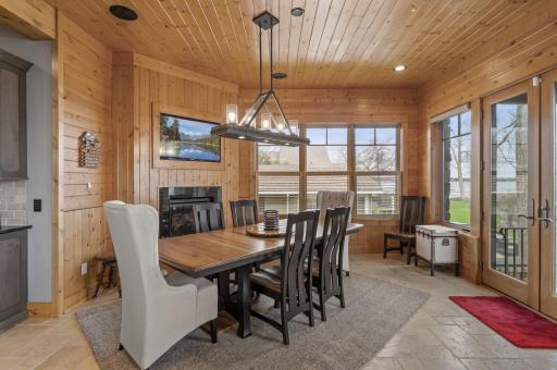 Enjoy the upscale cabin-feel in your custom dining area