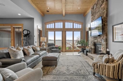 Expansive double doors perfectly placed for natural light and water views