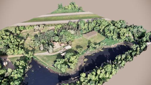 Rendering** OF a possible pole building in back