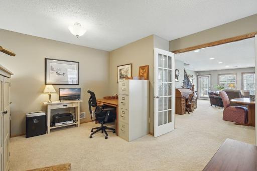 This large lower-level bedroom offers great flexibilityâideal as a home office, guest room, or additional living space, with plenty of room to spread out.